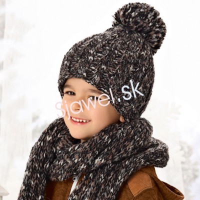 Detské čiapky - zimné - chlapčenské so šálom - model - 1/829